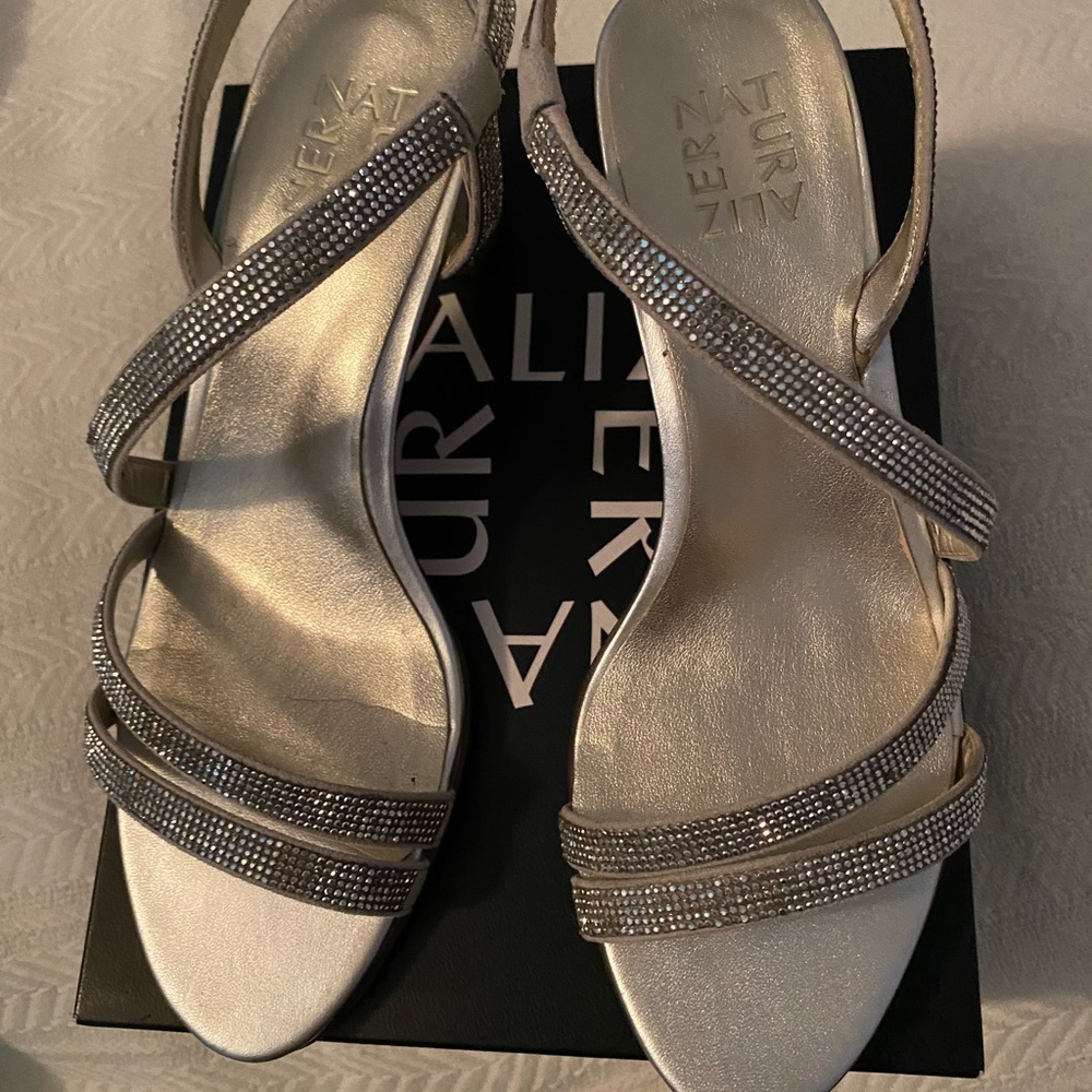 Naturalizer Vanessa2 Silver Strappy Heeled Sandals - Women - Picture 3 of 5